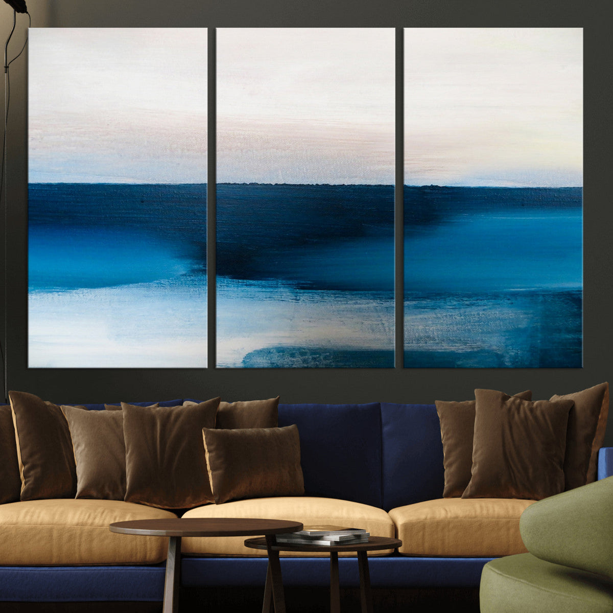 Dark Blue Abstract Wall Art Canvas Print
