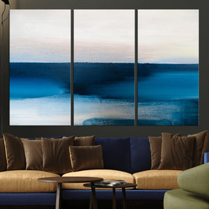 Dark Blue Abstract Wall Art Canvas Print