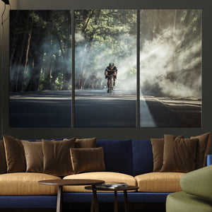 Cycling Road Bike in the Morning, Cycling Road Bike Canvas