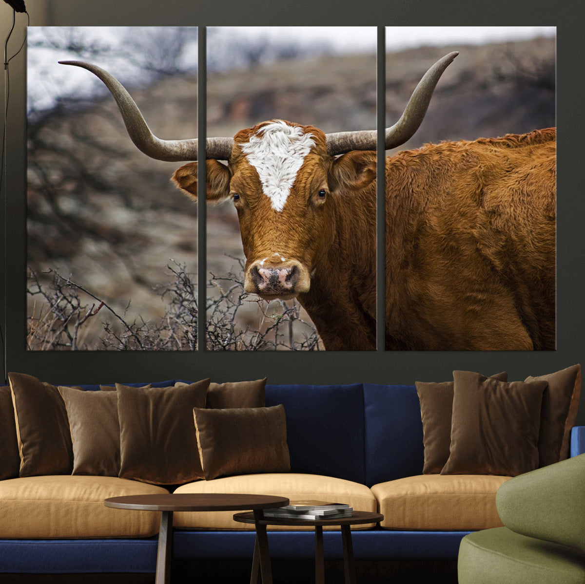 Texas Longhorn Canvas Wall Art - Longhorn Steer Canvas Wall