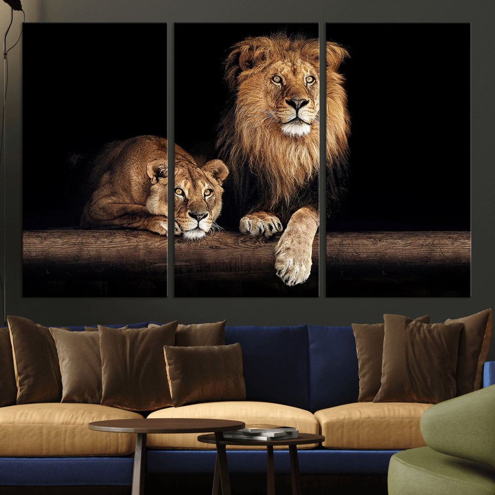 Lion Canvas Wall Art – Majestic Animal Print Artwork for