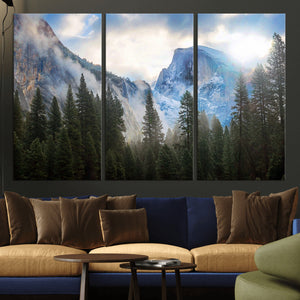 Half Dome Yosemite Calinia Wall Art Canvas Print El Capitan
