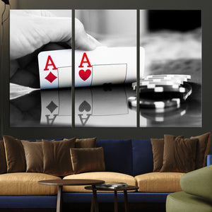 Aces Poker Art Poker Game Wall Art Canvas Print
