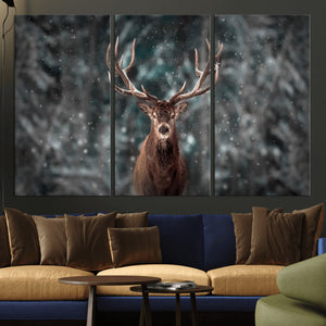 Wall Art Deer Art Animal Canvas, Framed Wall Art Deer Canvas