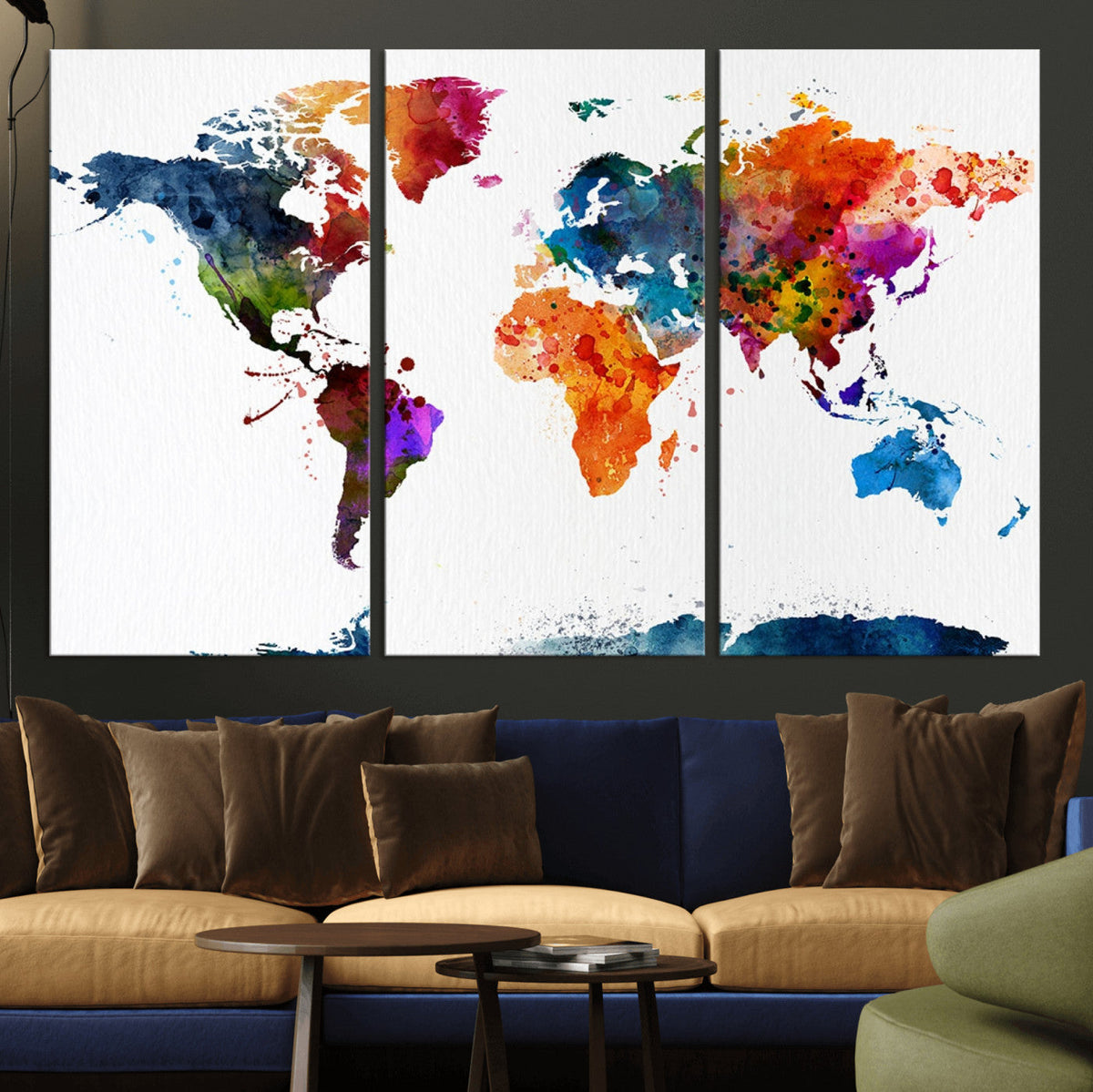 World Map Canvas Print – Detailed Map of the World Wall Art
