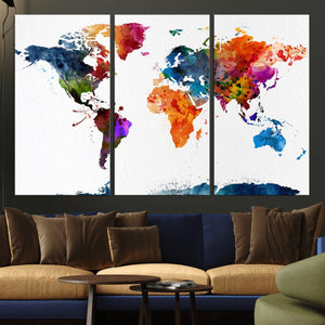 World Map Canvas Print – Detailed Map of the World Wall Art
