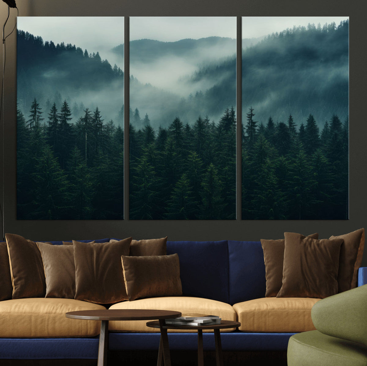 Captivating Misty Forest Wall Art Premium Canvas Print,