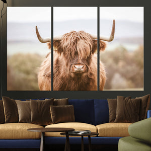Scottish Serene Highland Cow Canvas Wall Art – Serene