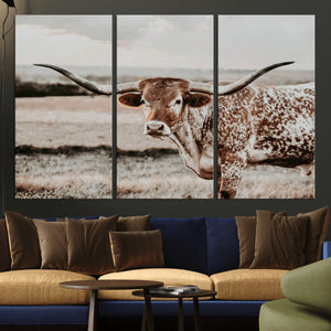 Texas Longhorn Canvas Wall Art Print – Majestic Western