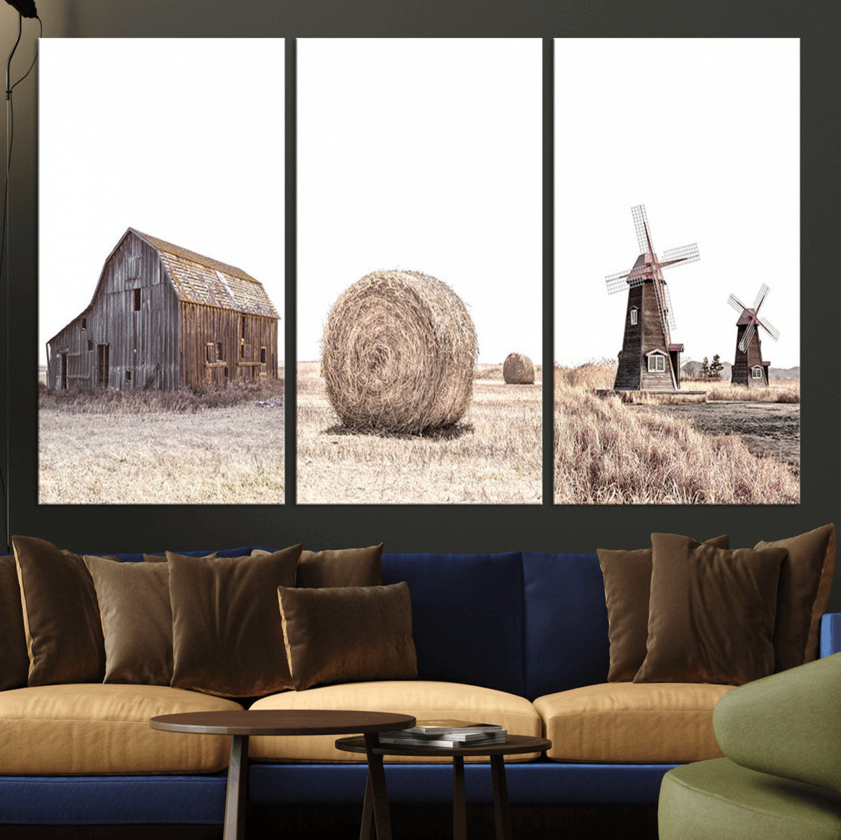 Farm Prints Set, Set of 3 Farmhouse Wall Art, Country House
