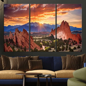 Rocky Mountains Sunset Wall Art Canvas Print – Ready to