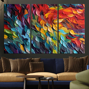 Vibrant Abstract Leaf Wall Art Canvas Print | Bold Colorful