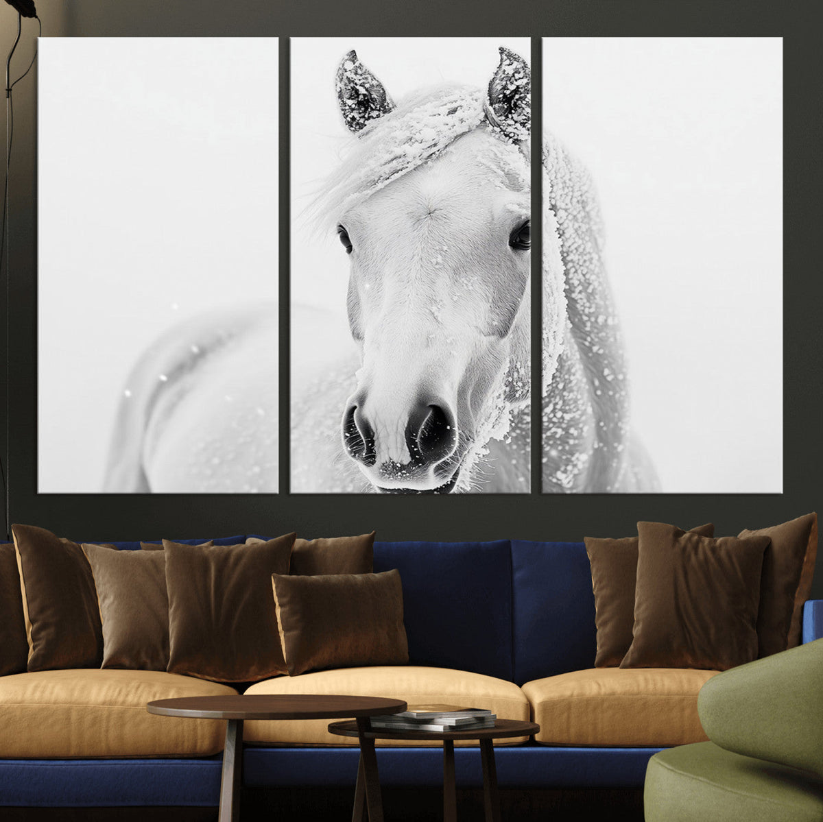 Majestic White Horse Wall Art | Ready to Hang and Framed |