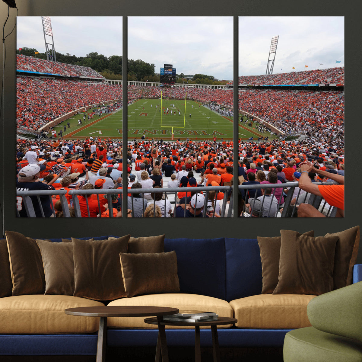 Virginia Cavaliers Football Team Print - Charlottesville Scott Stadium Print Wall Art Canvas