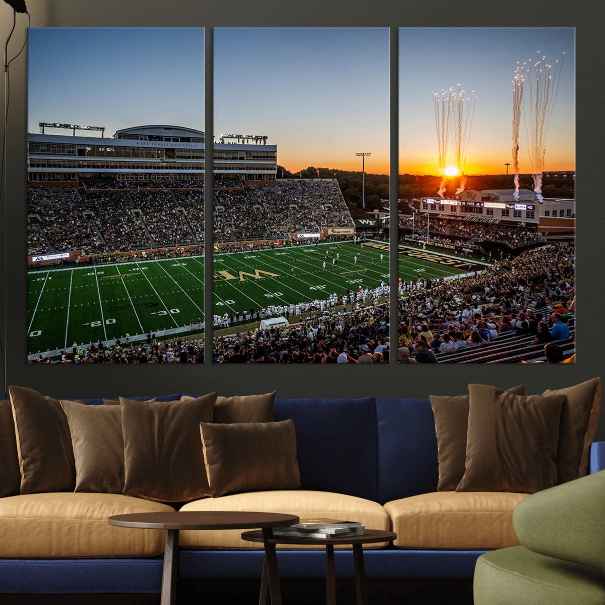 Demon Deacons Football Team Print Canvas- Winston-Salem