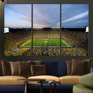 Michigan Stadium Wall Art Canvas Print, Vibrant Game Day