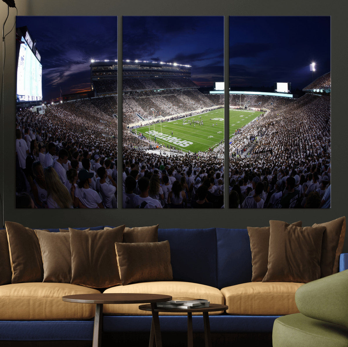 Michigan State Spartans Canvas, Framed Football Team Print -