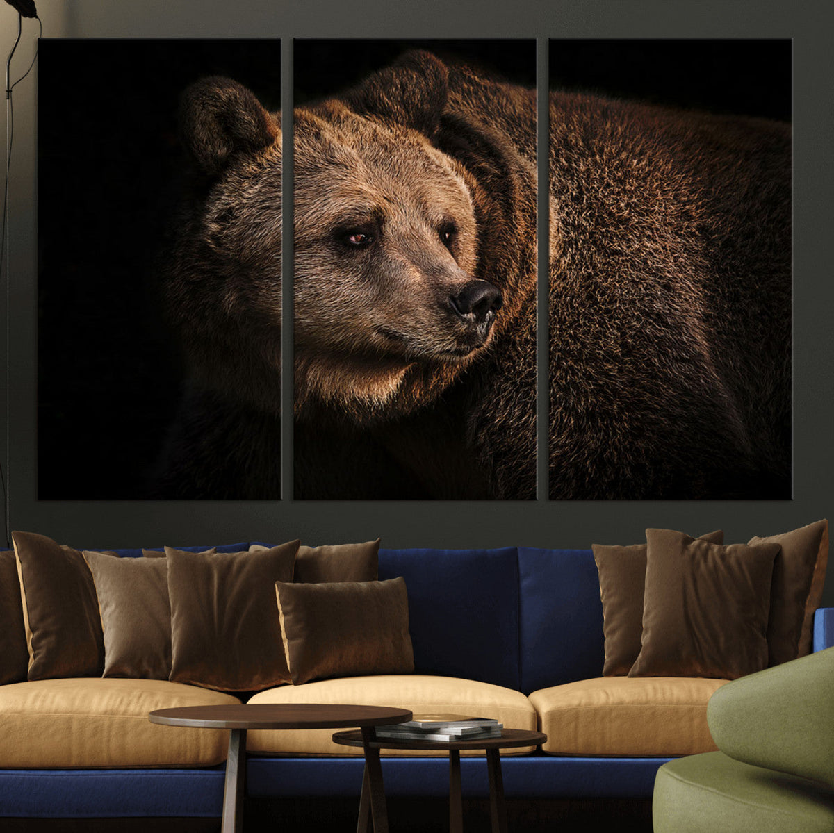 Wild Grizzly 399 Bear Canvas Wall Art Print, Bear Animal