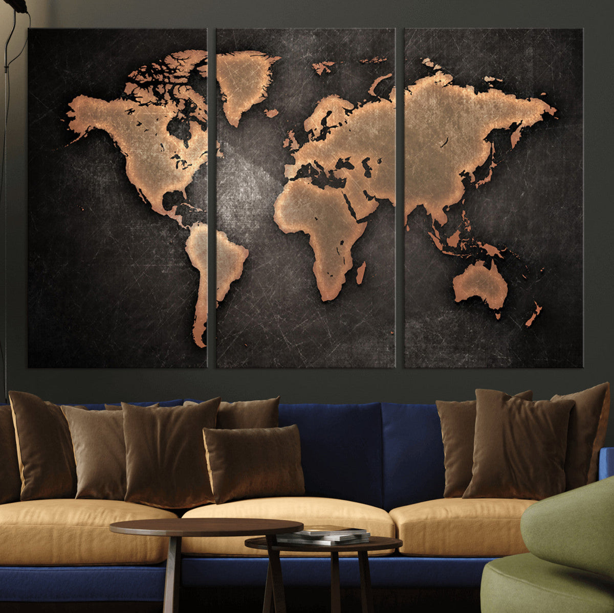 World Map Canvas Print – Framed Travel Map Wall Art for