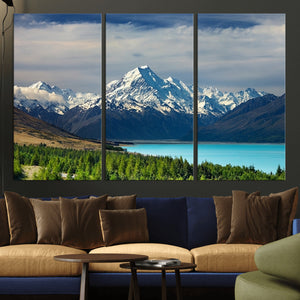 Mount Cook and Lake Pukaki Canvas Wall Art Print – Majestic