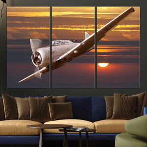Old War Plane Wall Art Canvas Print