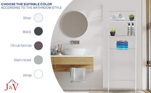 J&V Textiles 3-Shelf Metal Bathroom Organizer Over The Toilet