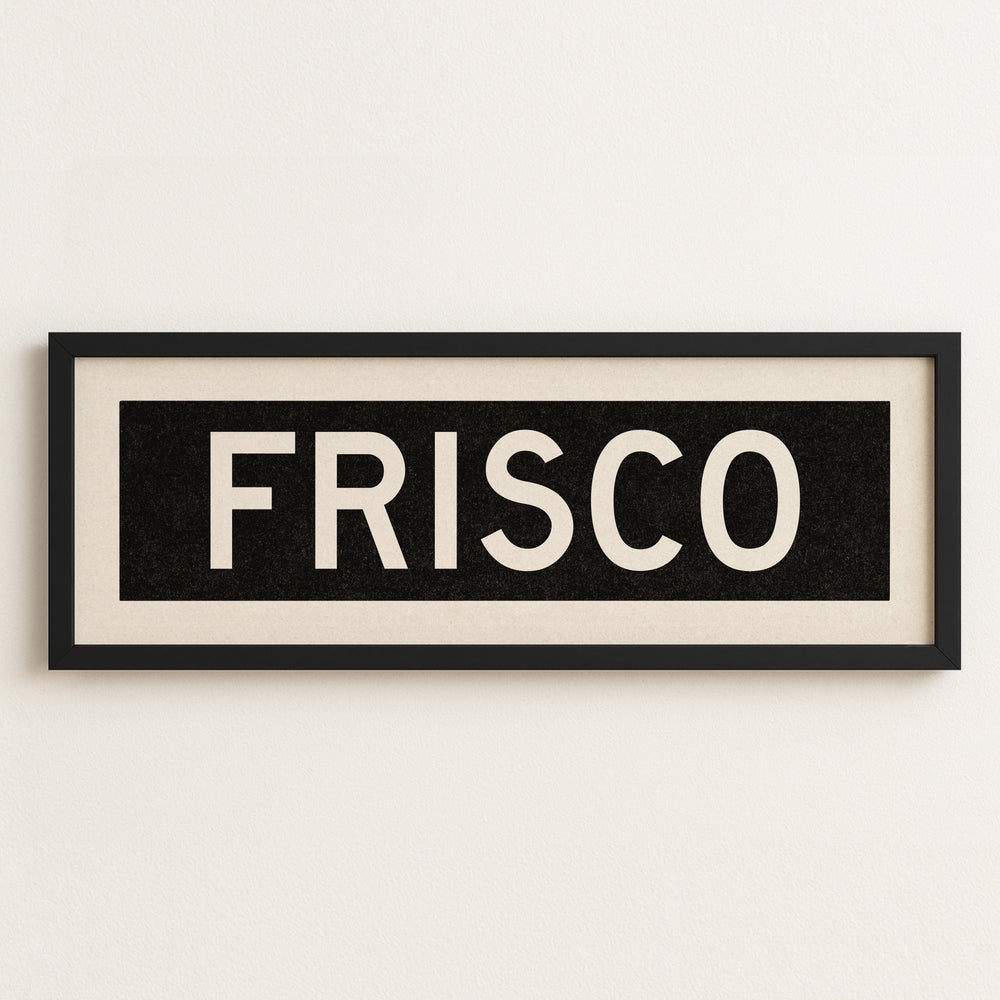 Framed Frisco Bus Scroll Sign