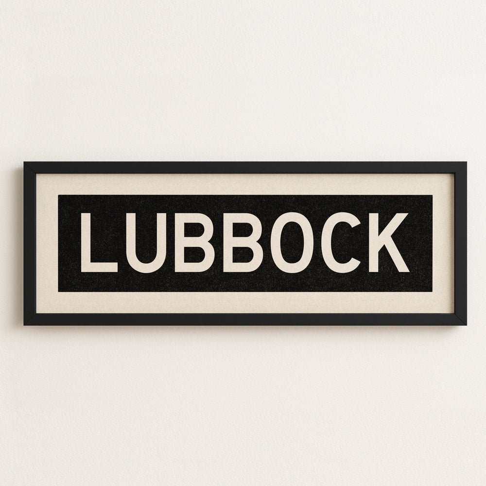 Framed Lubbock Bus Scroll Sign