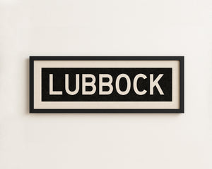 Framed Lubbock Bus Scroll Sign