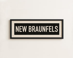 Framed New Braunfels Bus Scroll Sign