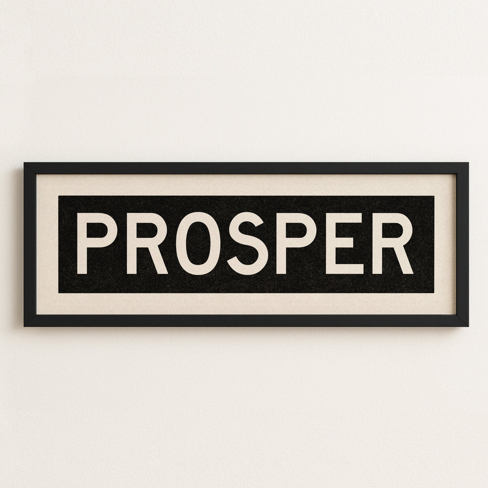 Framed Prosper Bus Scroll Sign