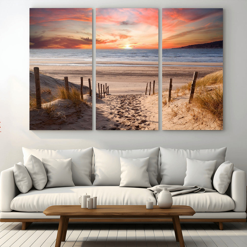 Sunset on the Sea Wall Art Canvas Print