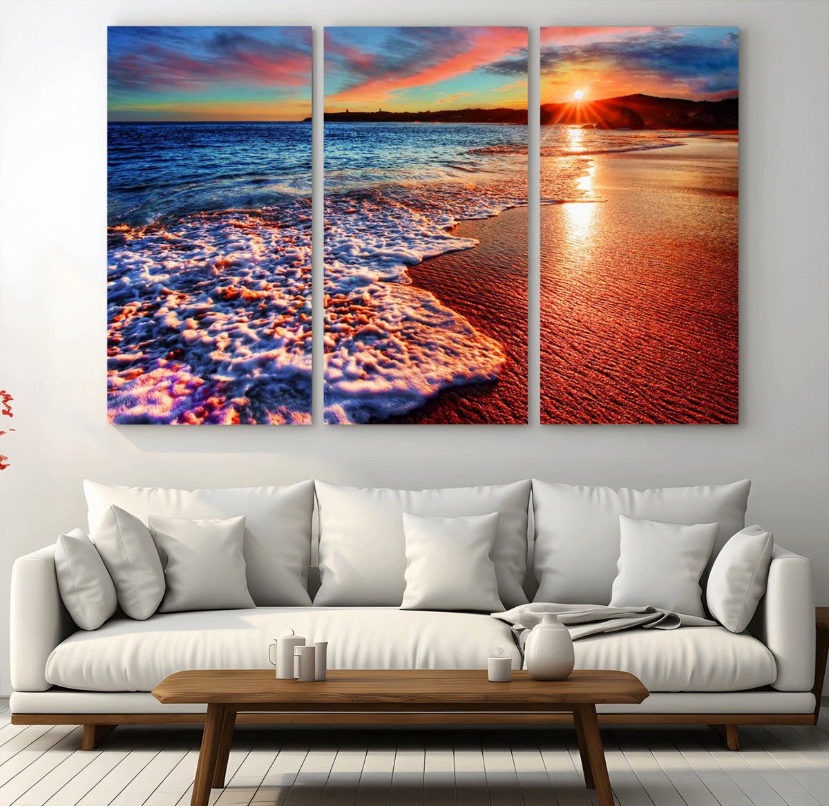 Colorful Coastal Sunset on the Beach Canvas Print, Ocean