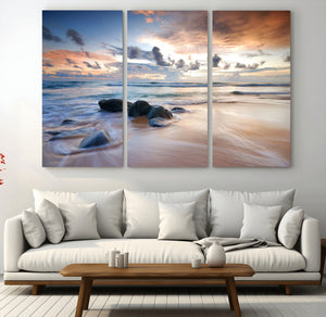 Serene Weather On The Beach Wall Art Canvas Print