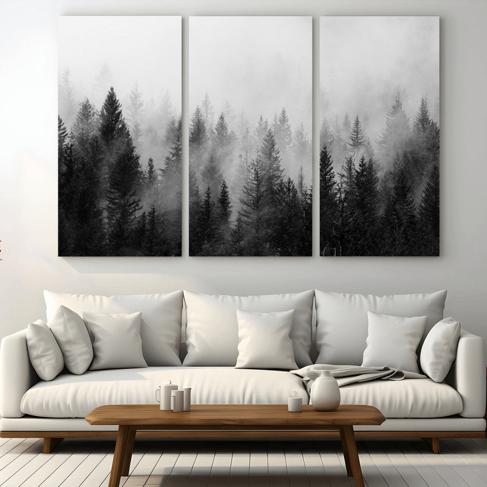Fogy Forest Canvas Wall Art Print - Mountain Wall Art with
