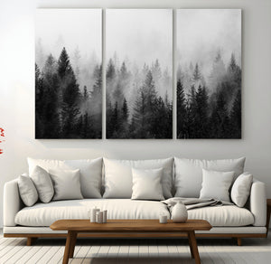 Fogy Forest Canvas Wall Art Print - Mountain Wall Art with