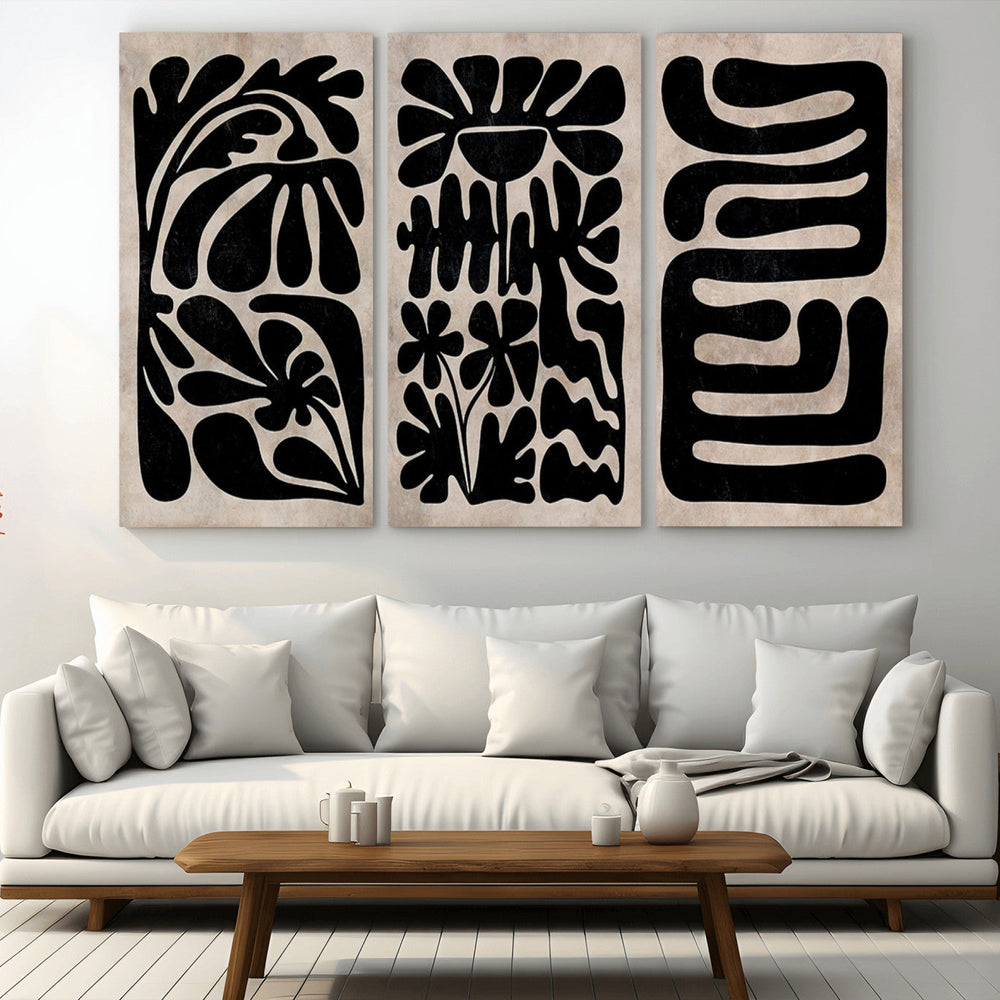 Canvas Print Wall Art Abstract Art Boho, Framed Boho Art