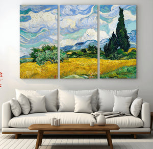 Wheatfield With Cypresses By Van Gogh Painting Wall Art