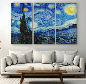 Vincent Van Gogh The Starry Night Abstract Wall Art Canvas