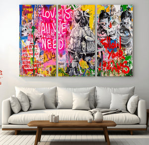 Follow Your Dreams & Love is All We Need Graffiti Street Art
