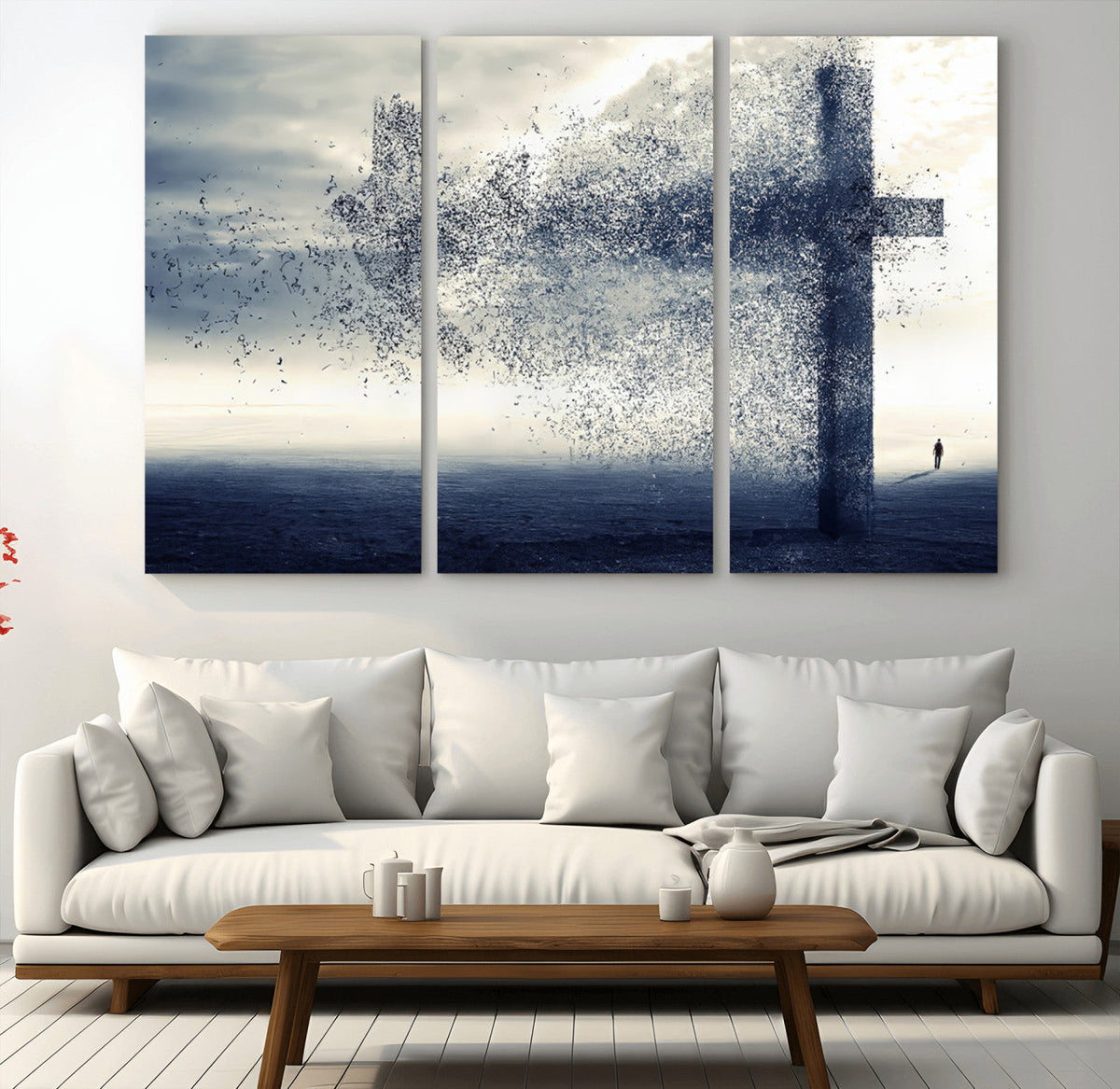 Jesus and the Fading Cross Wall Art Print – Symbol of Faith,