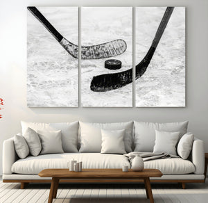 Winter Ice Hockey Sport Canvas Wall Art Print - Hockey Wall