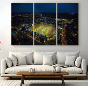 Michigan Stadium Night Game Wall Art – Sports Arena Aerial