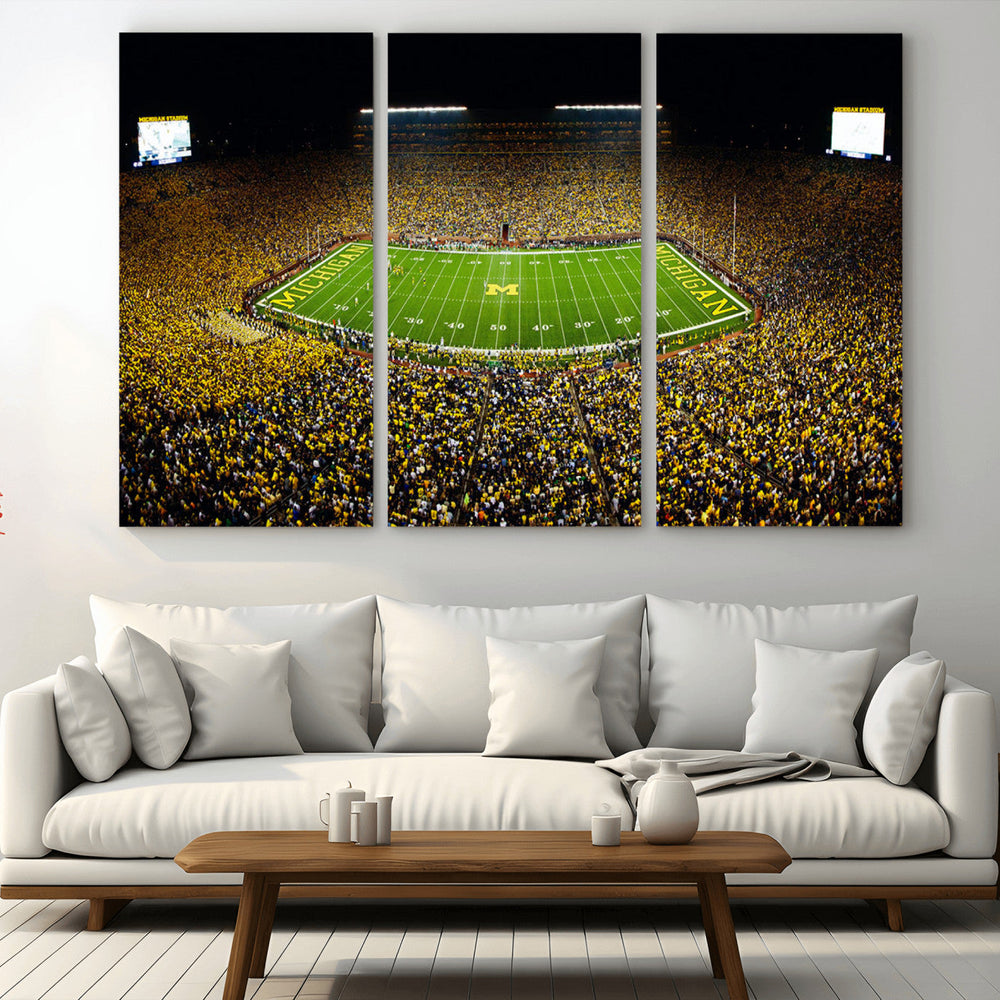 Stadium in Michigan Wall Art Canvas Print, Framed American