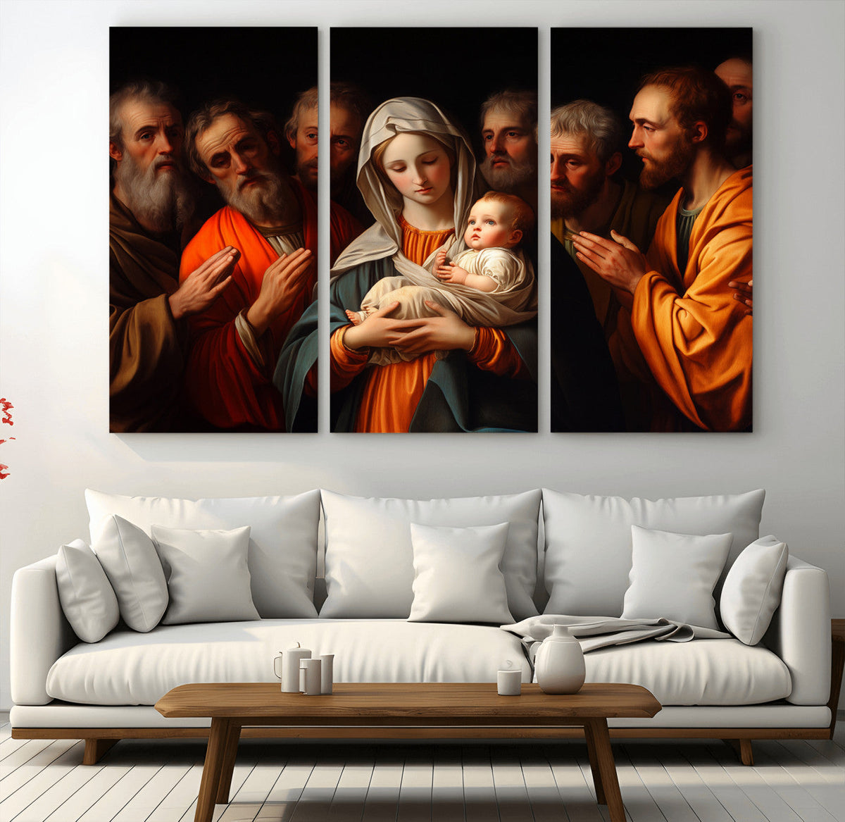 Religious Canvas Wall Art Print - Madonna and Child with