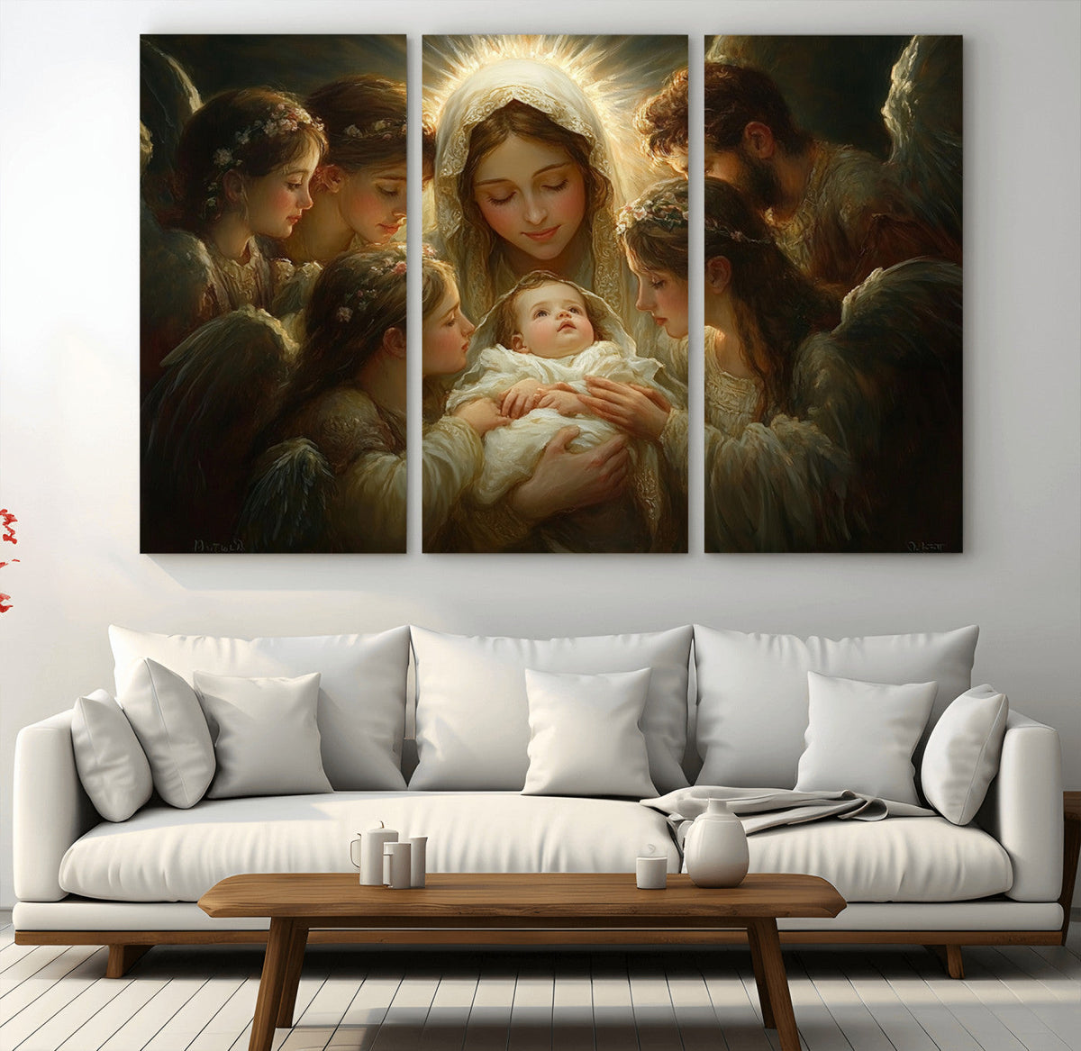 Mary Jesus Canvas Wall Art Print - Madonna and Child with