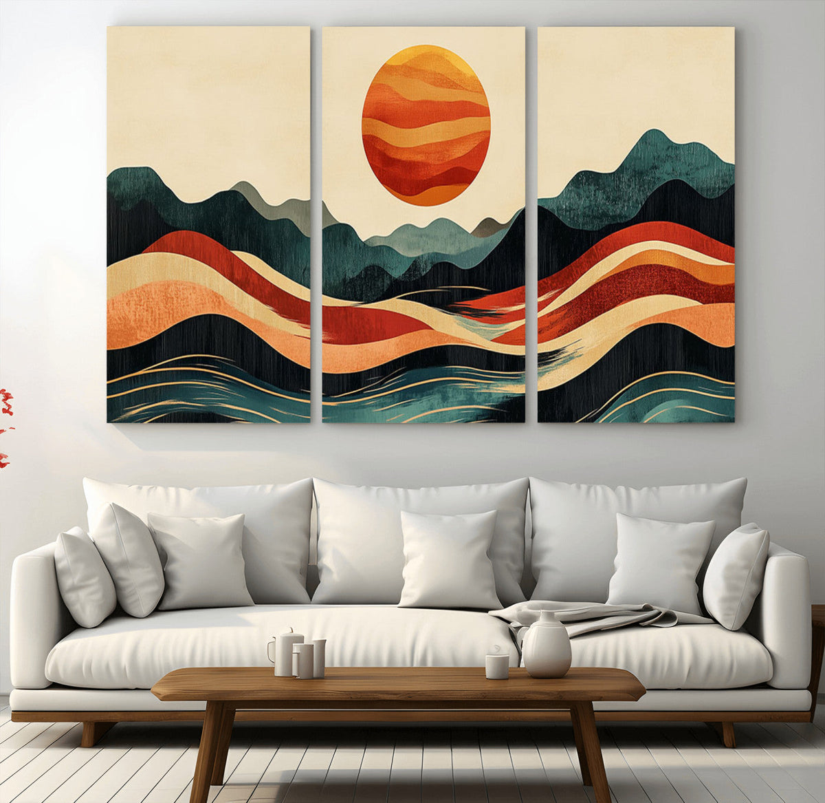 Mountain Triptych Wall Art Canvas Print – Western Nature