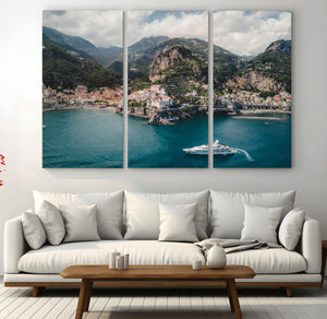 Amalfi Coast Wall Art – Framed Italian Seaside Canvas
