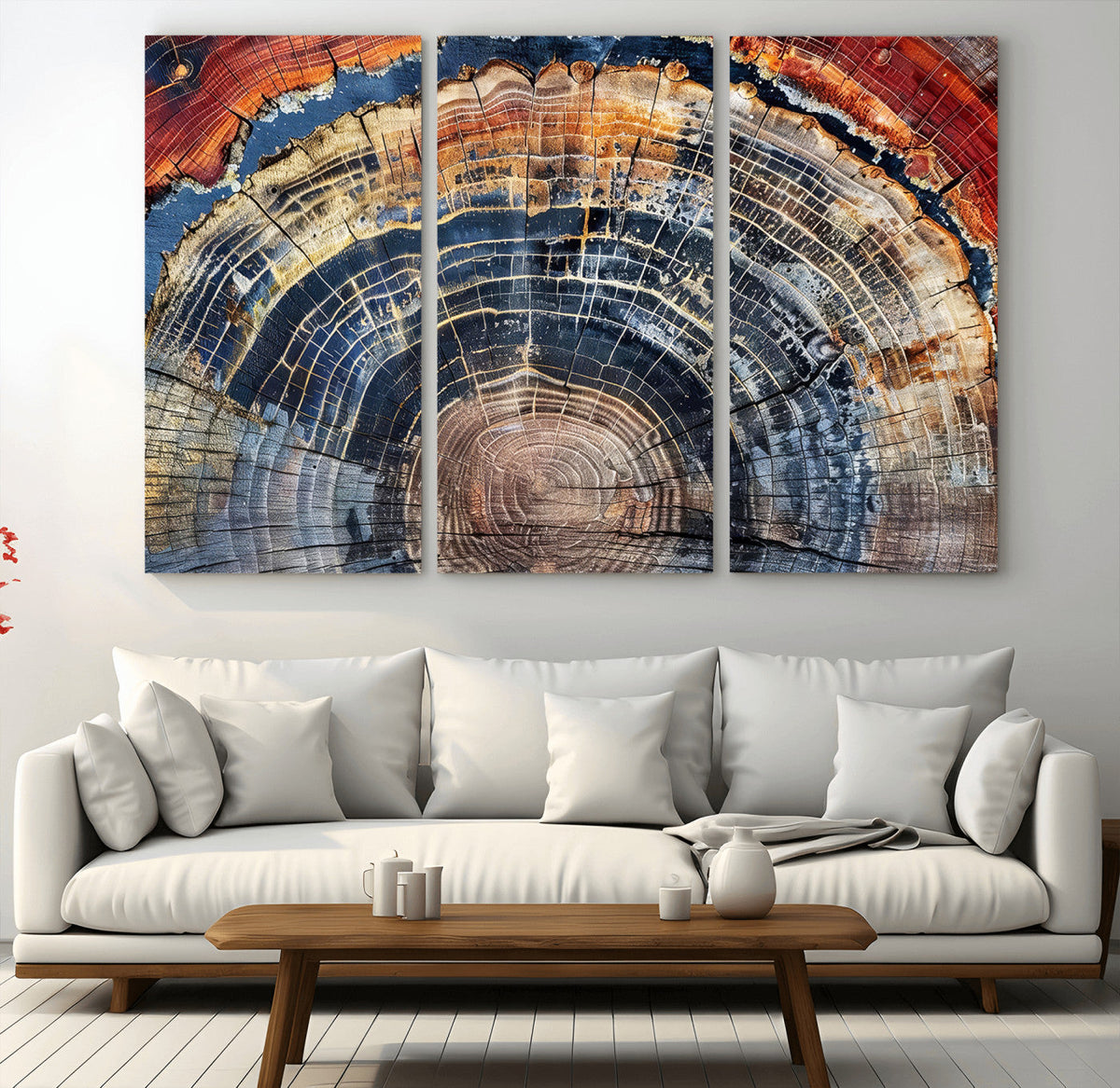 Tree Rings Wall Art Canvas Print – Framed Wood Art Picture