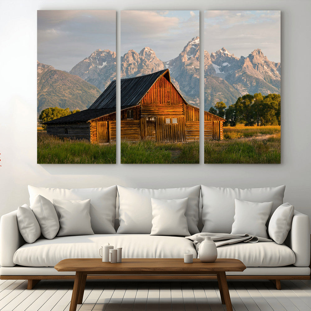 Rustic Barn Wall Art Canvas Print – Framed Grand Teton Park